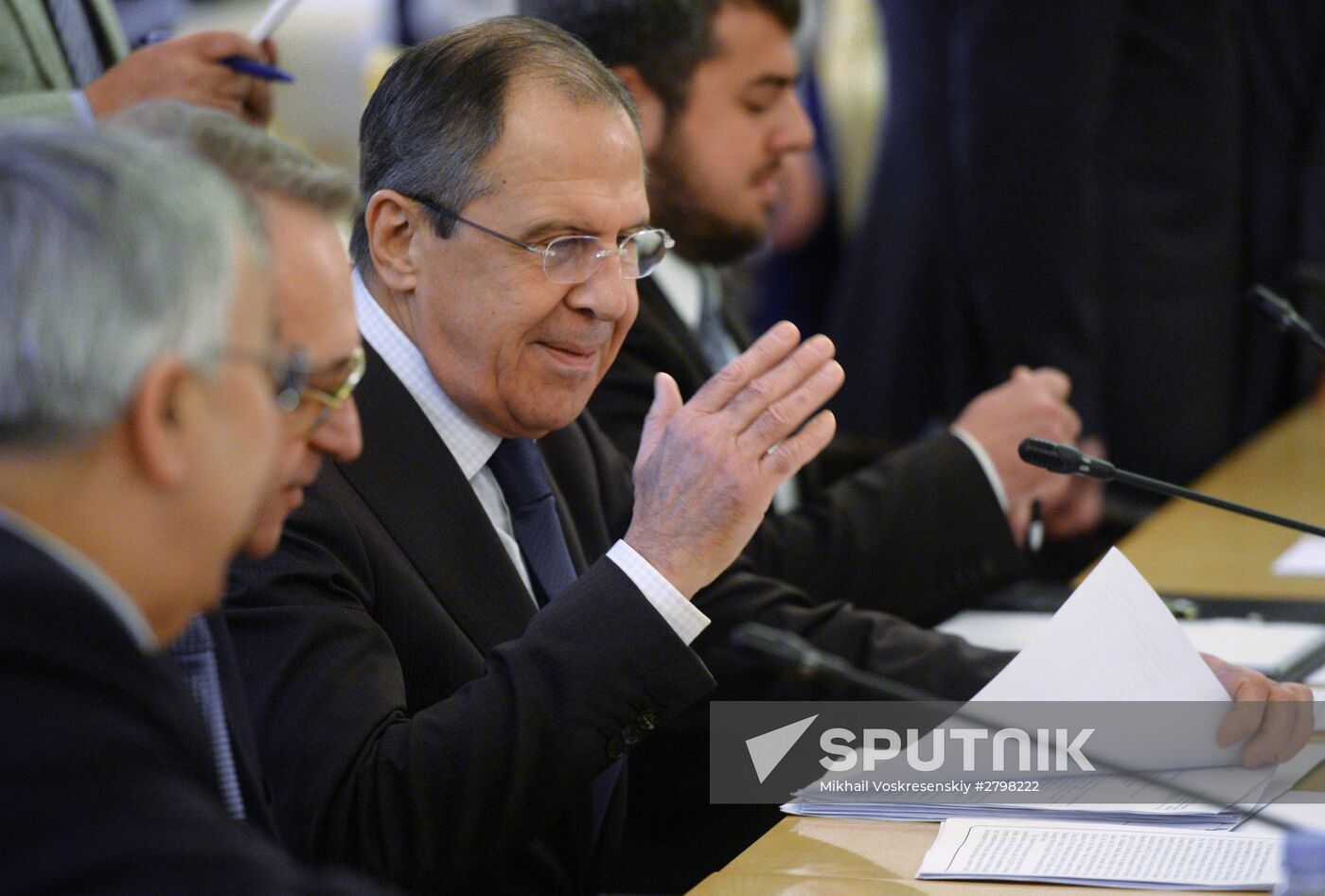 Foreign Minister Sergei Lavrov attends the third session of the Russian-Arab Cooperation Forum