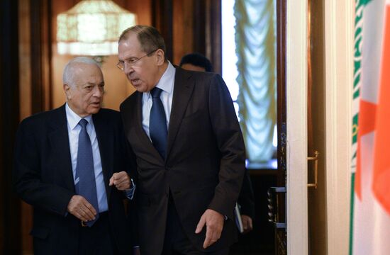 Foreign Minister Sergei Lavrov attends the third session of the Russian-Arab Cooperation Forum