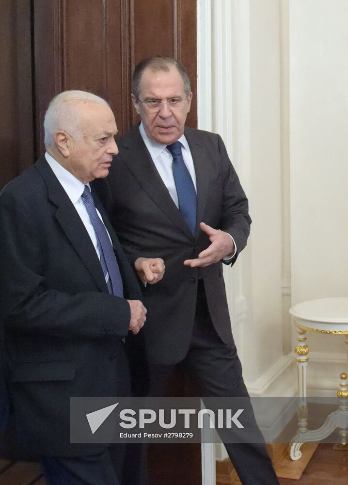 Foreign Minister Sergei Lavrov attends the third session of the Russian-Arab Cooperation Forum