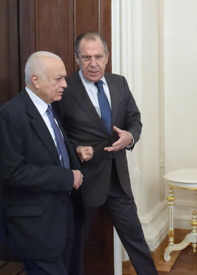 Foreign Minister Sergei Lavrov attends the third session of the Russian-Arab Cooperation Forum