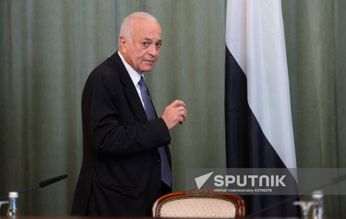 Foreign Minister Sergei Lavrov attends the third session of the Russian-Arab Cooperation Forum