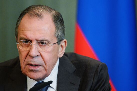 Foreign Minister Sergei Lavrov attends the third session of the Russian-Arab Cooperation Forum