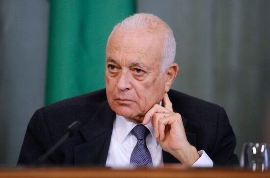 Foreign Minister Sergei Lavrov attends the third session of the Russian-Arab Cooperation Forum