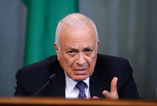 Foreign Minister Sergei Lavrov attends the third session of the Russian-Arab Cooperation Forum