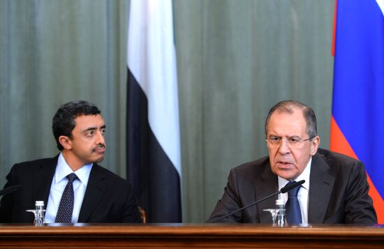 Foreign Minister Sergei Lavrov attends the third session of the Russian-Arab Cooperation Forum