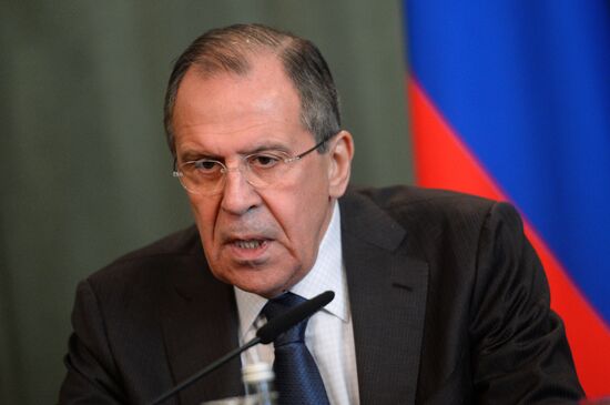 Foreign Minister Sergei Lavrov attends the third session of the Russian-Arab Cooperation Forum