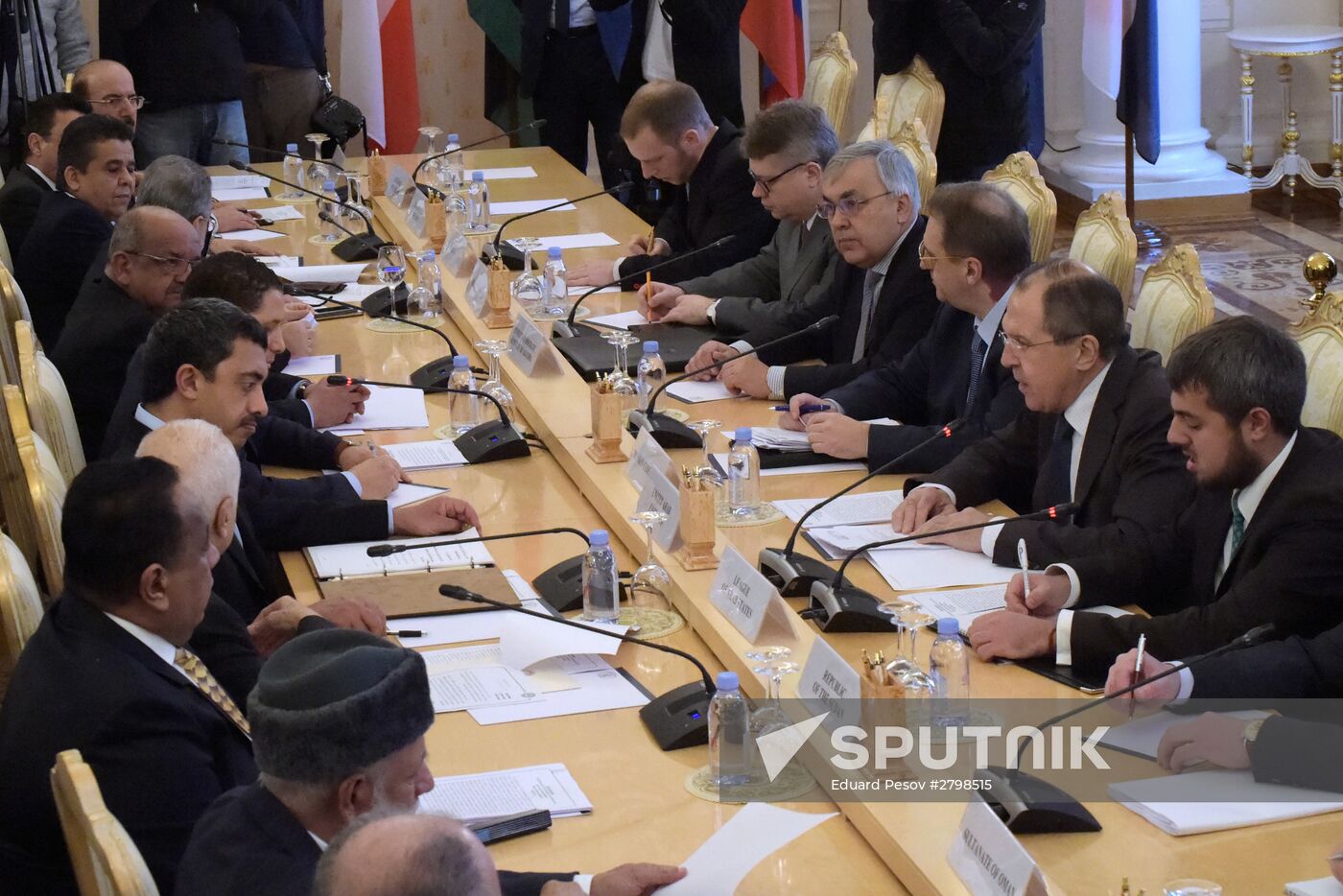 Foreign Minister Sergei Lavrov attends the third session of the Russian-Arab Cooperation Forum