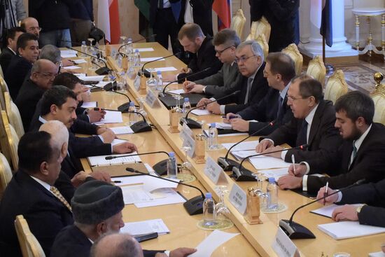 Foreign Minister Sergei Lavrov attends the third session of the Russian-Arab Cooperation Forum