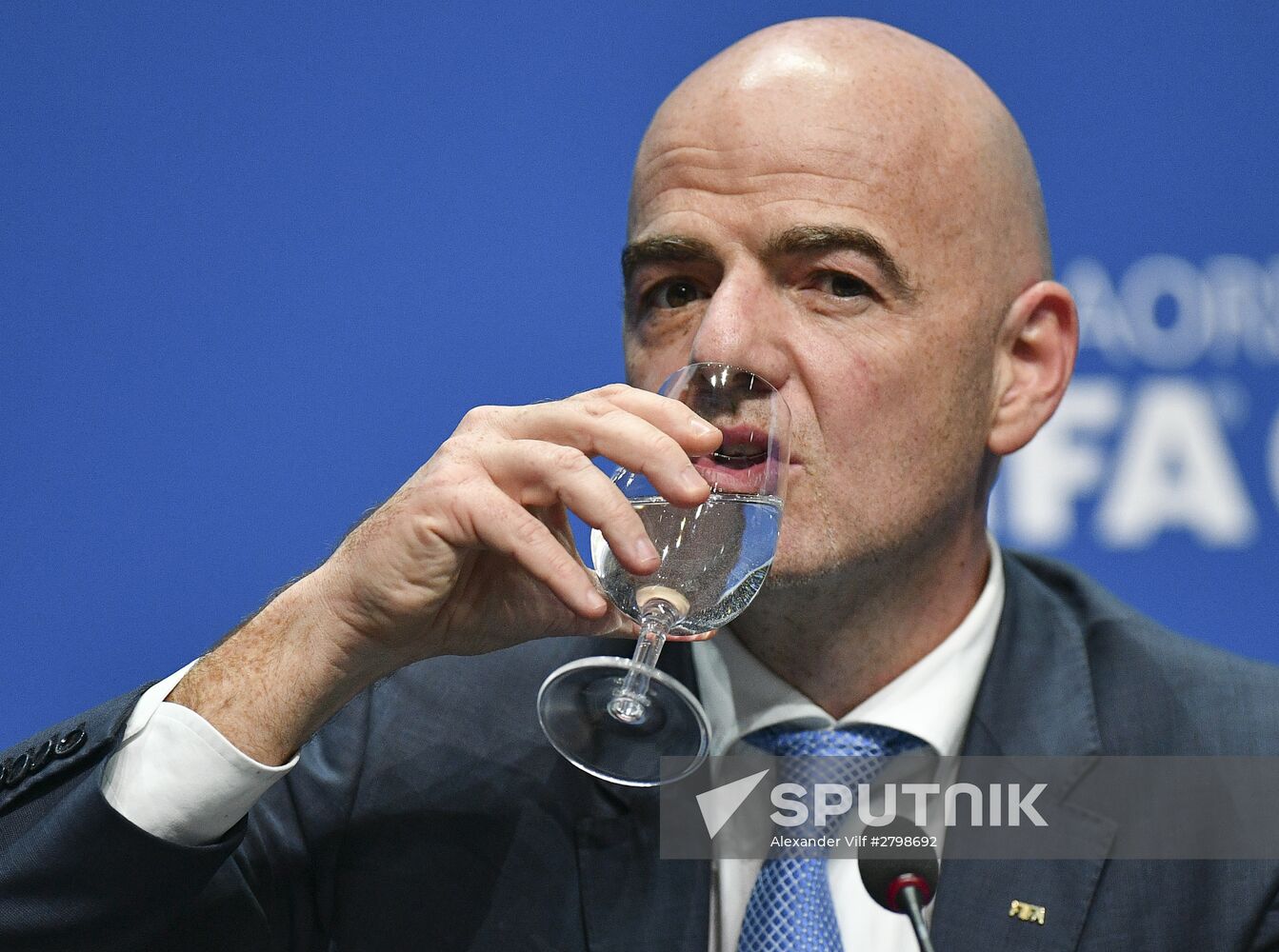 New FIFA President Gianni Infantino at news conference