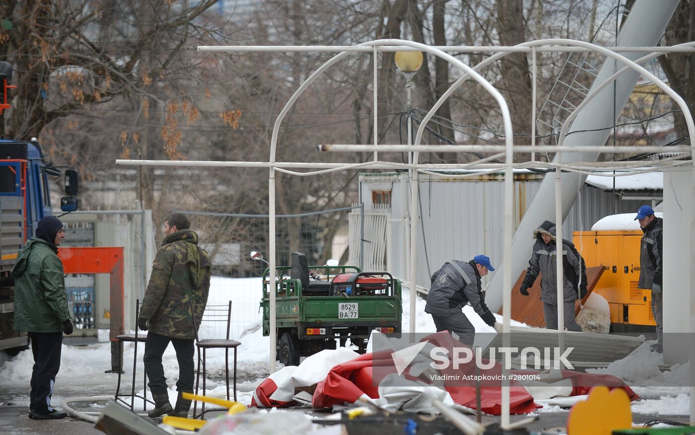 Amusement rides dismantled at the VDNKh park