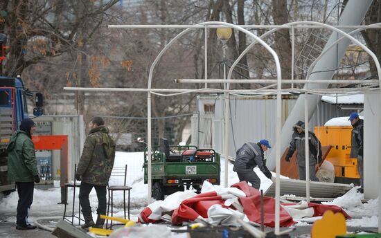 Amusement rides dismantled at the VDNKh park