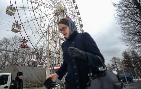 Amusement rides dismantled at the VDNKh park