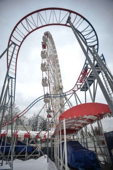 Amusement rides dismantled at the VDNKh park