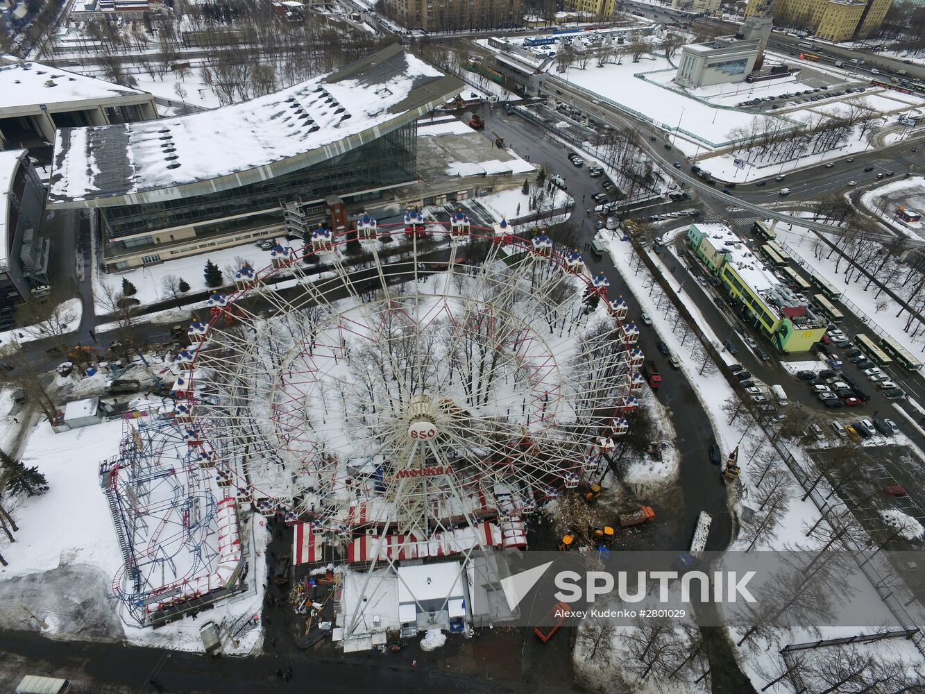 Amusement rides dismantled at the VDNKh park