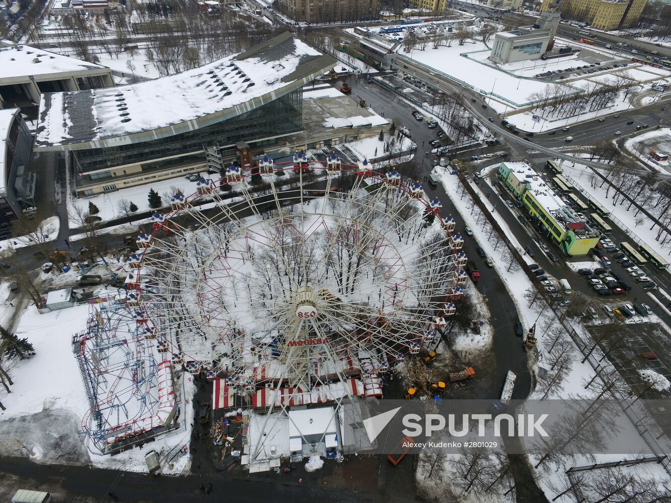 Amusement rides dismantled at the VDNKh park