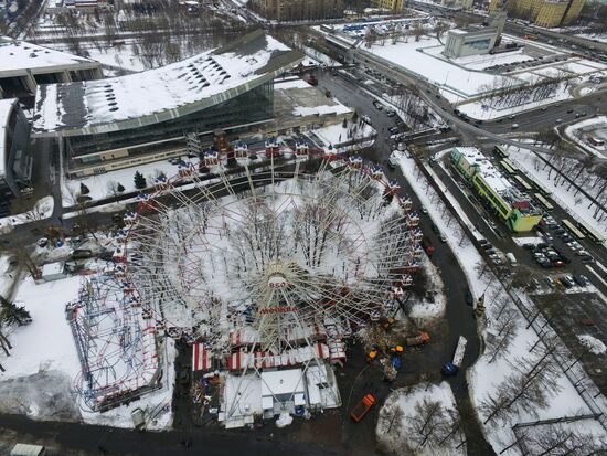 Amusement rides dismantled at the VDNKh park