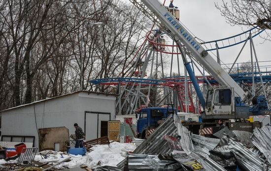 Amusement rides dismantled at the VDNKh park