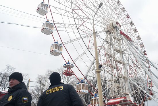 Amusement rides dismantled at the VDNKh park