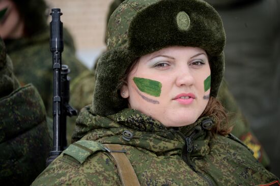 "Makeup under Camouflage" contest for female troops in Pereslavl-Zalessky
