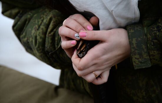 "Makeup under Camouflage" contest for female troops in Pereslavl-Zalessky