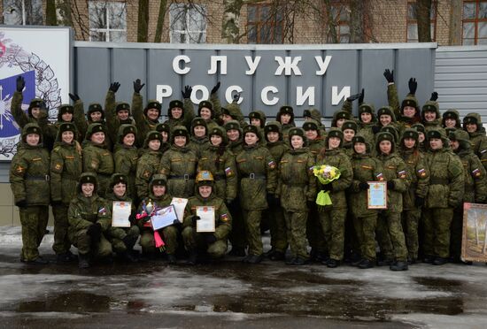 "Makeup under Camouflage" contest for female troops in Pereslavl-Zalessky