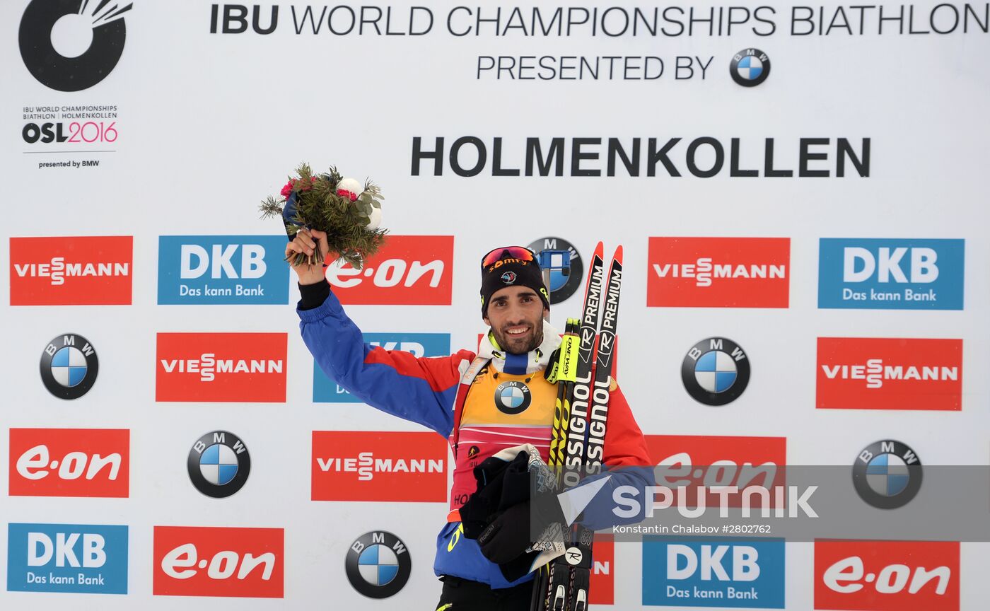 Biathlon World Championships. Men's pursuit