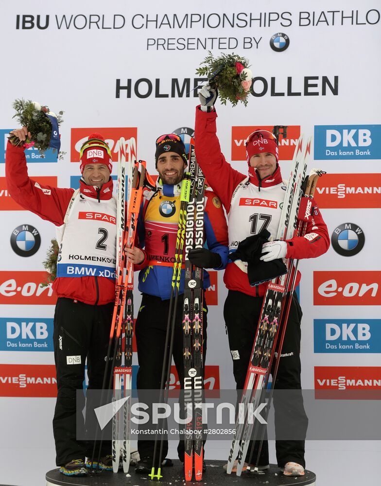 Biathlon World Championships. Men's pursuit