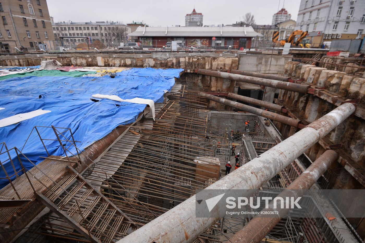 Third Interchange Circuit's Khoroshevskaya metro station construction site