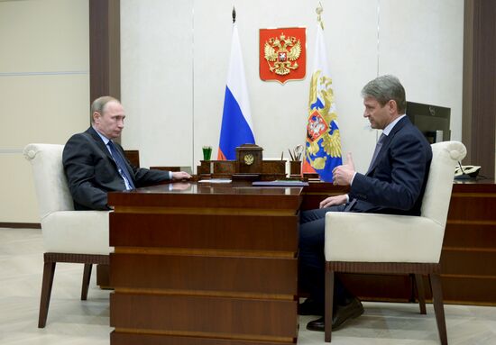 Vladimir Putin meets with Minister of Agriculture Alexander Tkachyov