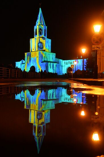 "Spring Has Arrived" light show on Kazan Kremlin's Spasskaya Tower
