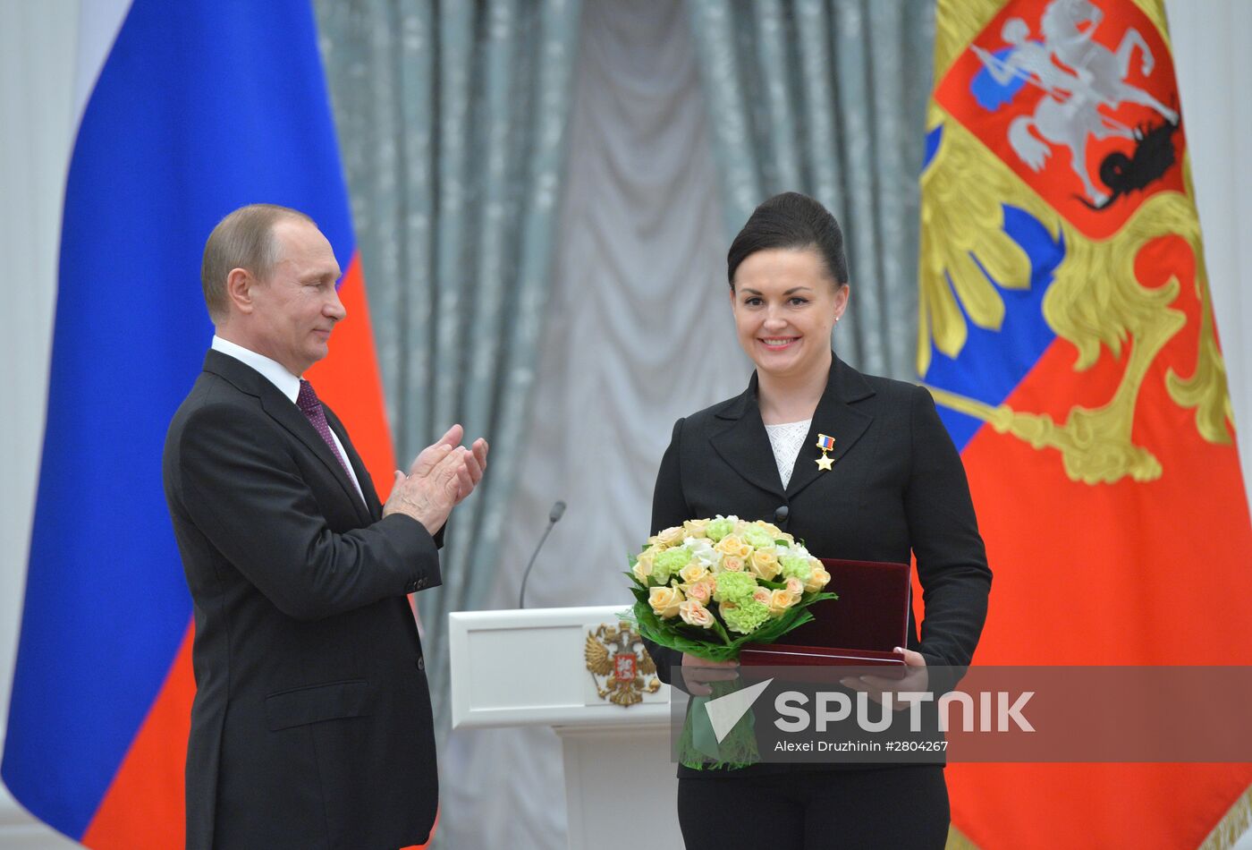 President Vladimir Putin gives government awards in Kremlin