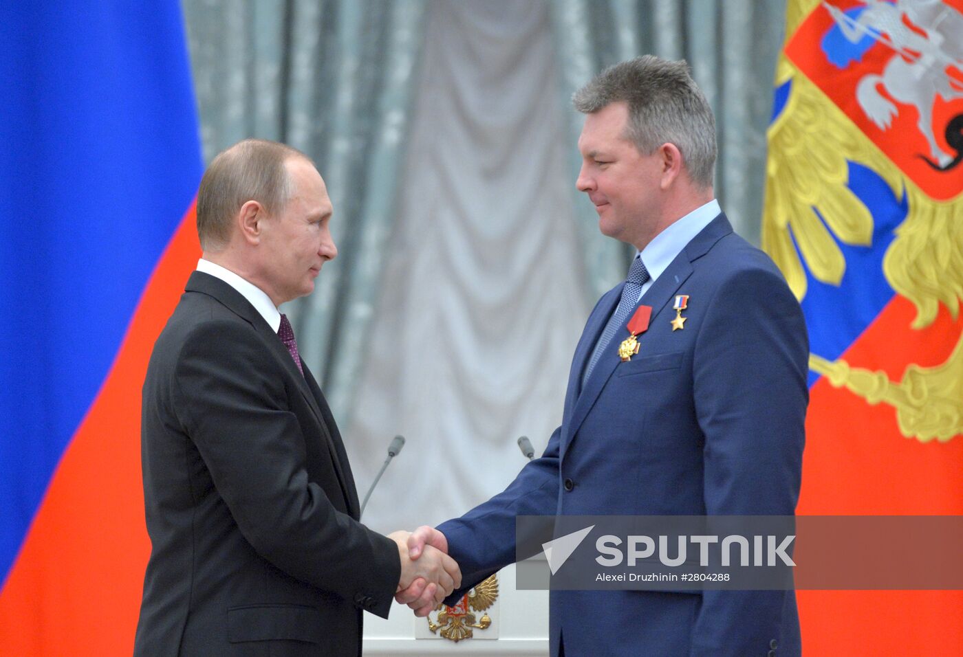 President Vladimir Putin gives government awards in Kremlin