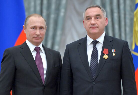 President Vladimir Putin gives government awards in Kremlin