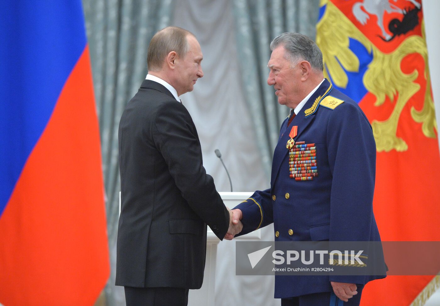 President Vladimir Putin gives government awards in Kremlin