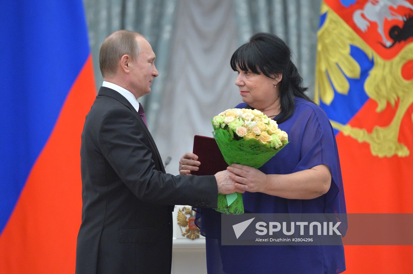 President Vladimir Putin gives government awards in Kremlin