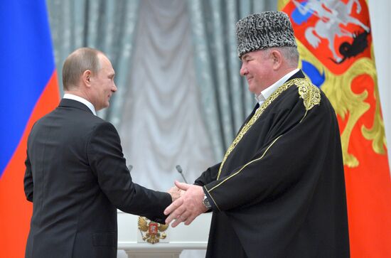 President Vladimir Putin gives government awards in Kremlin