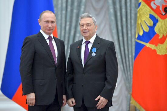 President Vladimir Putin gives government awards in Kremlin