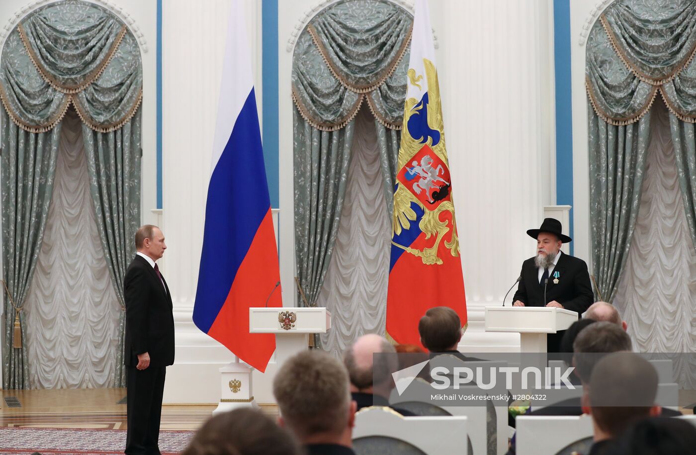 President Vladimir Putin gives government awards in Kremlin