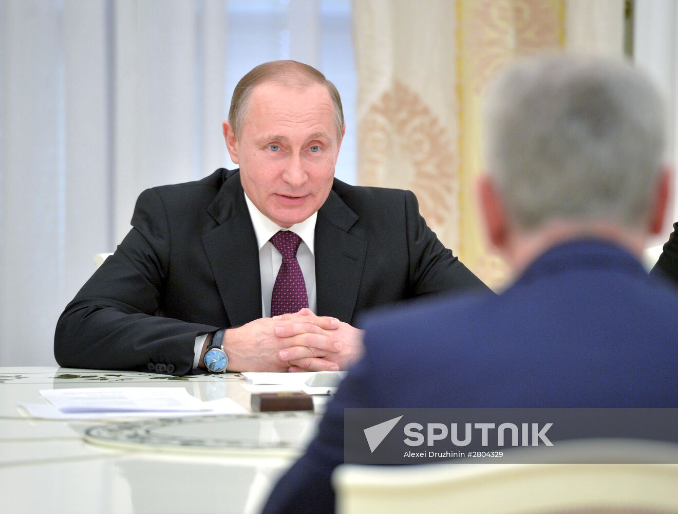 Russian President Vladimir Putin meets with his Serbian Counterpart Tomislav Nikolic