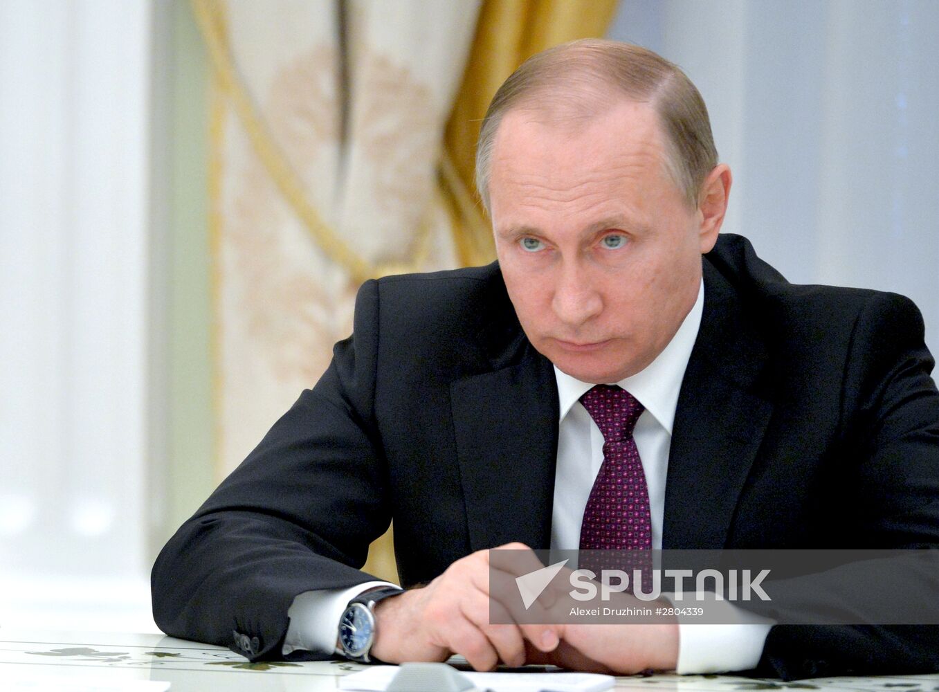 Russian President Vladimir Putin meets with his Serbian Counterpart Tomislav Nikolic