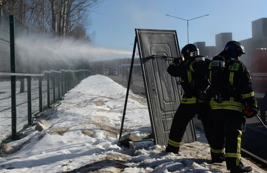 Emergency Ministry drill inside refugee center