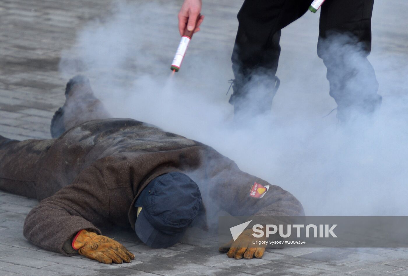 Emergency Ministry drill inside refugee center