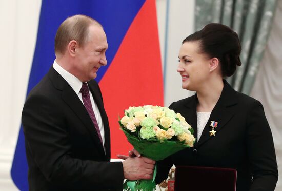 President Vladimir Putin gives government awards in Kremlin
