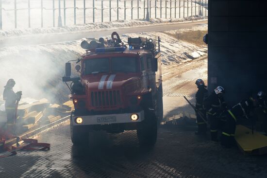Emergency Ministry drill inside refugee center