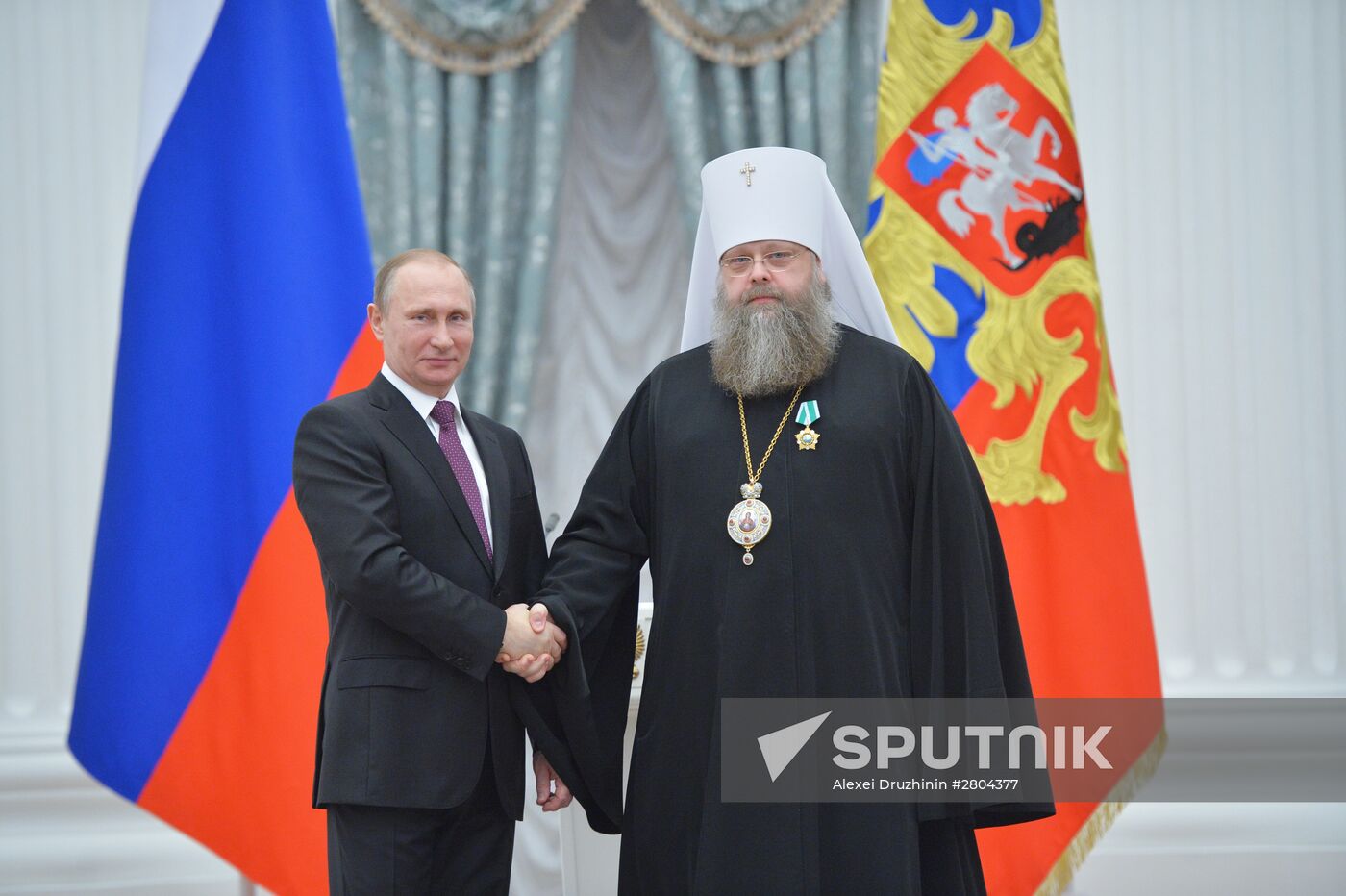 President Vladimir Putin gives government awards in Kremlin