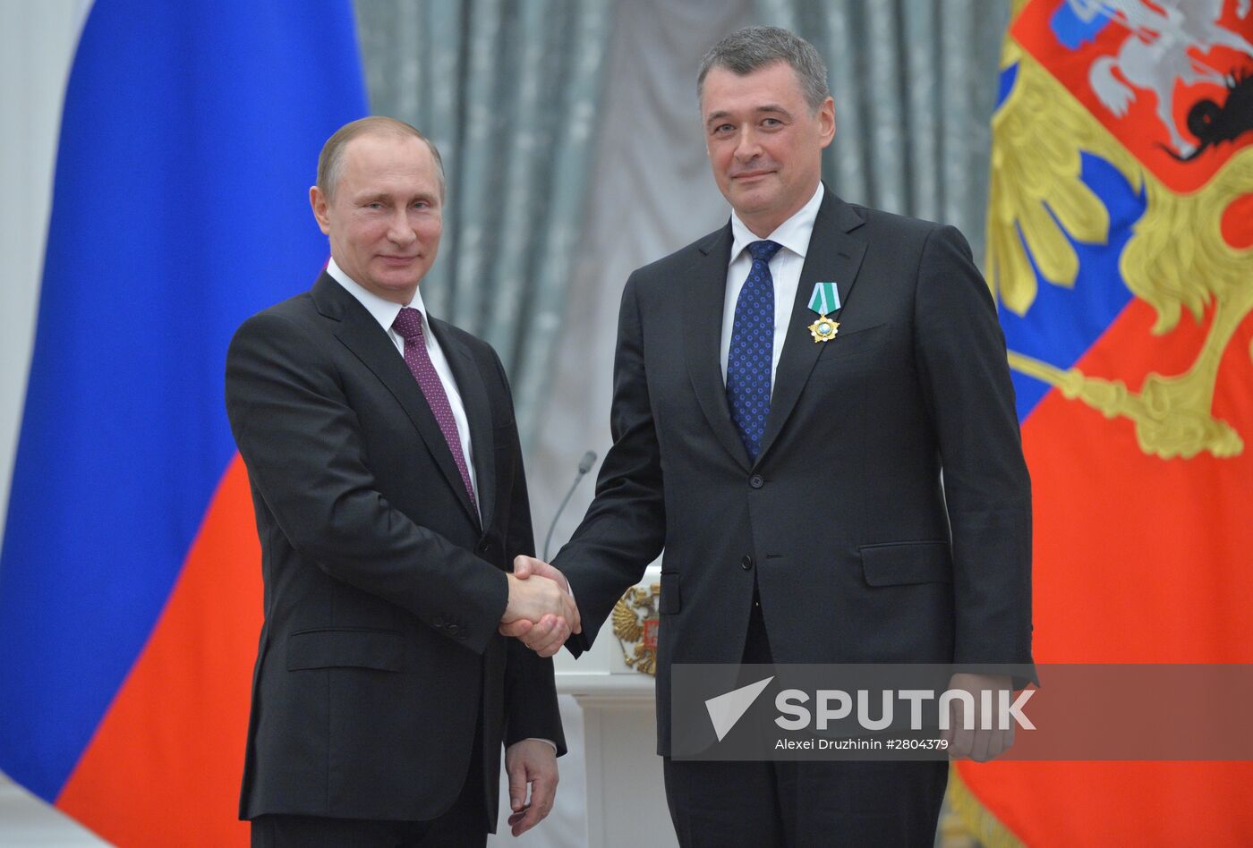 President Vladimir Putin gives government awards in Kremlin