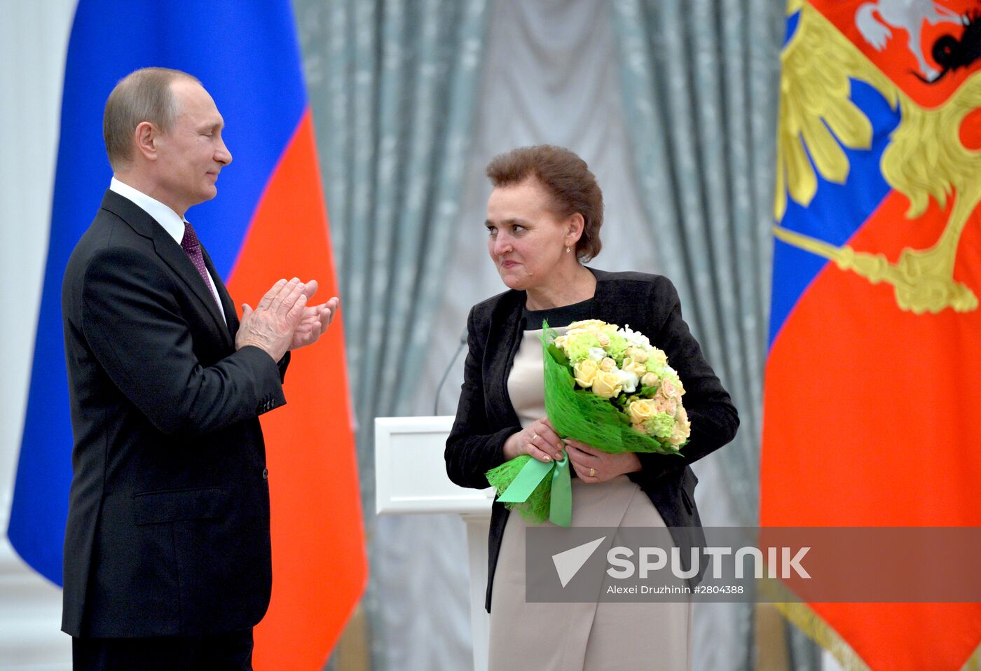 President Vladimir Putin gives government awards in Kremlin