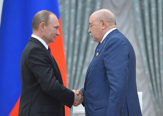 President Vladimir Putin gives government awards in Kremlin