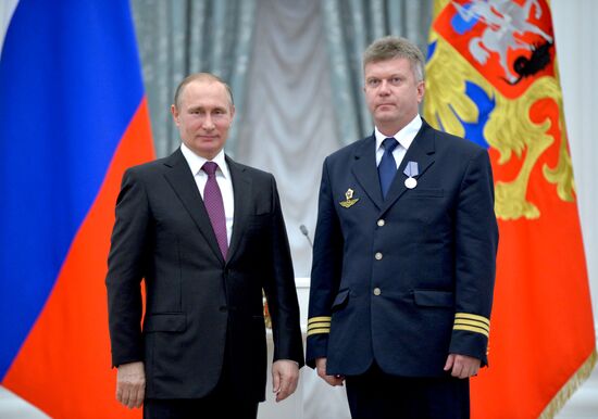 President Vladimir Putin gives government awards in Kremlin