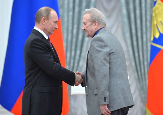President Vladimir Putin gives government awards in Kremlin